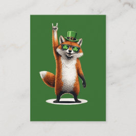 Lucky Fox Shamrock Sunglasses St Patrick's day Visitekaartje