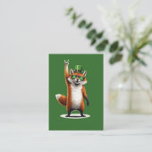 Lucky Fox Shamrock Sunglasses St Patrick's day Visitekaartje (Staand voorkant)