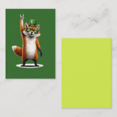 Lucky Fox Shamrock Sunglasses St Patrick's day Visitekaartje (Voorkant / Achterkant)