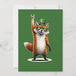 Lucky Fox Shamrock Zonnebril St Patrick's Day Bedankkaart
