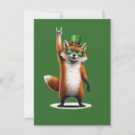 Lucky Fox Shamrock Zonnebril St Patrick's Day Kaart