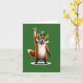 Lucky Fox Shamrock Zonnebril St Patrick's Day Kaart (Gele Bloem)