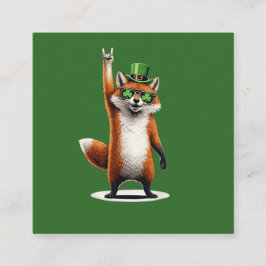 Lucky Fox Shamrock Zonnebril St. Patrick's Day Vierkante Visitekaartje