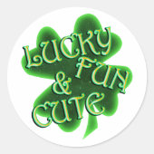 Lucky Fun Cute St. Patrick's Day Ronde Sticker (Voorkant)