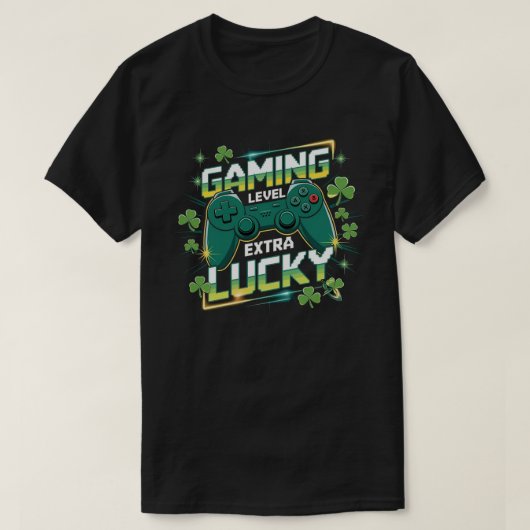 Lucky Gamer Gift St Patrick's Day Gaming T-shirt (Design voorkant)
