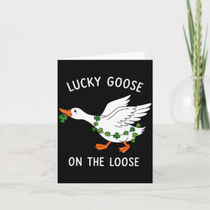 Lucky Gans Op Vrije Voeten Funny Gans Shamrock St Kaart