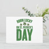 Lucky Geboren op St. Patrick's Day Ierse Verjaarda Feestdagenkaart (Staand voorkant)