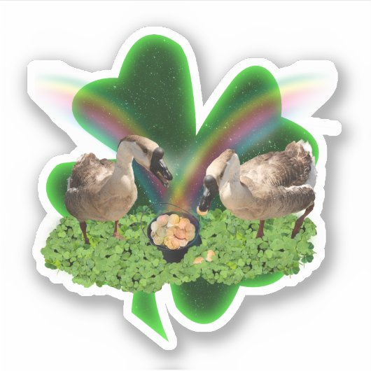 Lucky Geese St. Patrick's Day Sticker (Voorkant)