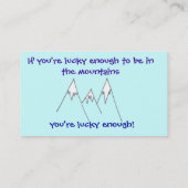 Lucky genoeg om in bergen te zijn visitekaartje (Achterkant)