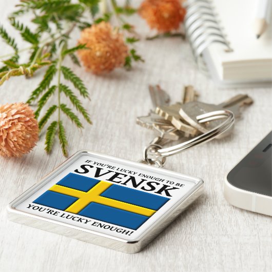 Lucky genoeg om Svensk Swedish Sleutelhanger te zi (Zijkant)