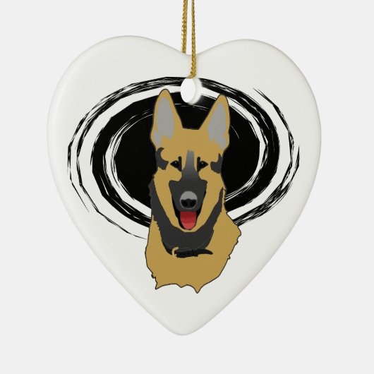 Lucky German Shepherd Owner Ornament (Rechts)