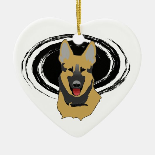 Lucky German Shepherd Owner Ornament (Voorkant)