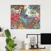 LUCKY GIRL ART COLLAGE POSTER (Thuiskantoor)