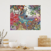 LUCKY GIRL ART COLLAGE POSTER (Keuken)