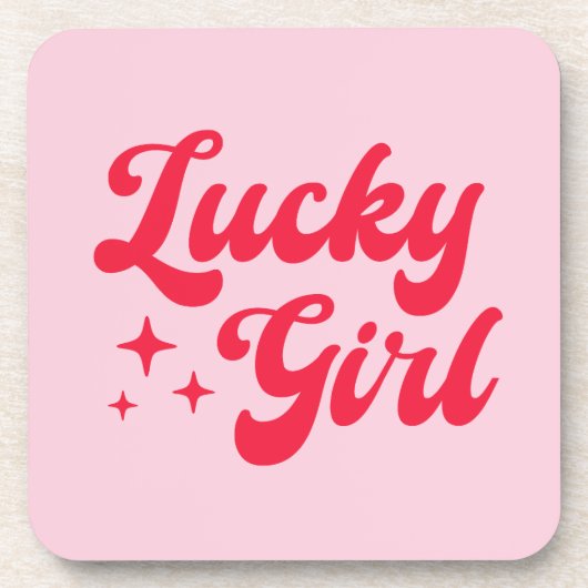 Lucky Girl Bier Onderzetter (Voorkant)