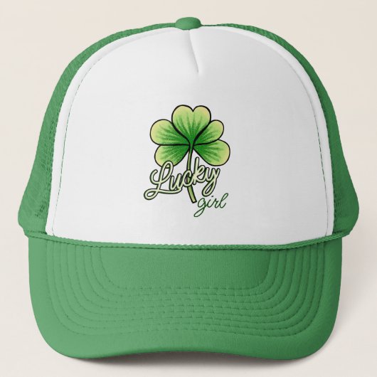 Lucky Girl Clover St. Patrick's Day Trucker Pet (Voorkant)