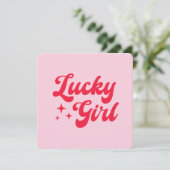 Lucky Girl Feestdagenkaart (Staand voorkant)