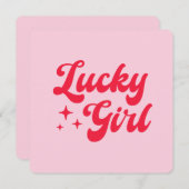 Lucky Girl Feestdagenkaart (Voorkant / Achterkant)