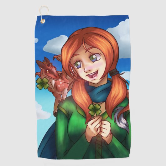 Lucky Girl Golfhanddoek (Voorkant)