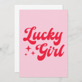 Lucky Girl Kaart (Voorkant / Achterkant)