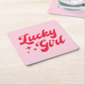 Lucky Girl Kartonnen Onderzetters (Schuin)