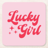 Lucky Girl Kartonnen Onderzetters (Voorkant)