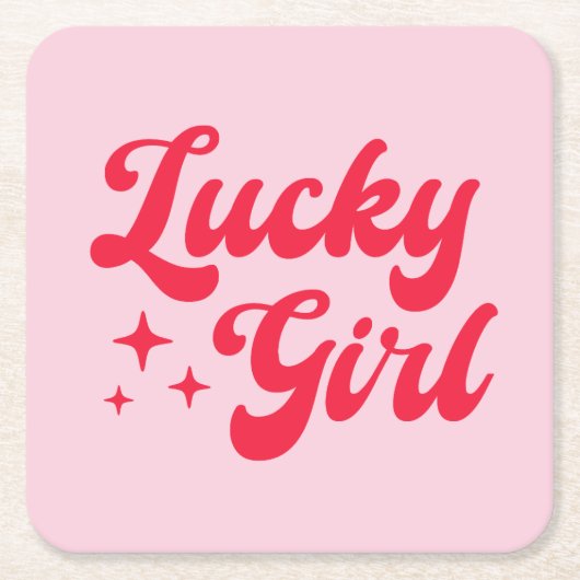 Lucky Girl Kartonnen Onderzetters (Voorkant)