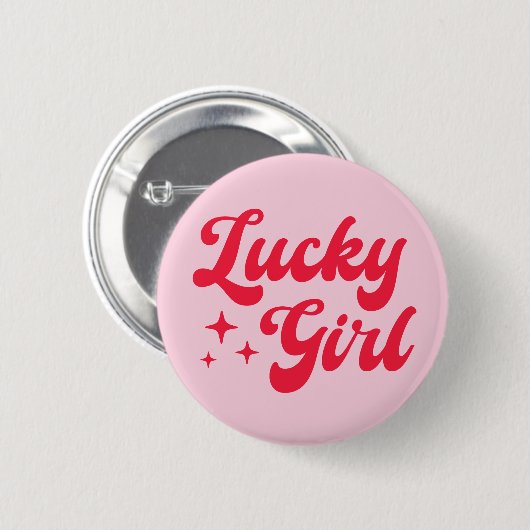 Lucky Girl Ronde Button 5,7 Cm (Voorkant /achterkant)