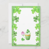 Lucky Girl Shamrock en Muffin Birthday Party Invi Kaart (Achterkant)