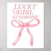 Lucky Girl Syndrome Pink Aesthetic Wall Poster (Voorkant)