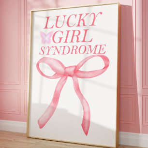 Lucky Girl Syndroom Roze Esthetische Muurposter Poster