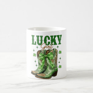 Lucky Girl Western Laarzen St. Patrick's Day Koffiemok