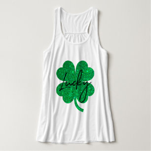 Lucky glitter 4 bladklaver tanktop