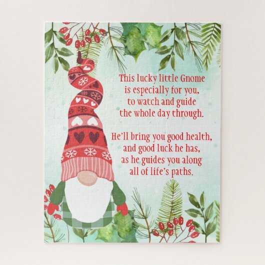 Lucky Gnome Dit gelukkige kleine gnome Jigzaag Puz Legpuzzel (Verticaal)