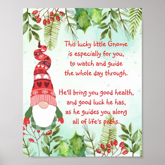 Lucky Gnome Dit gelukkige kleine Poster Gnome (Voorkant)