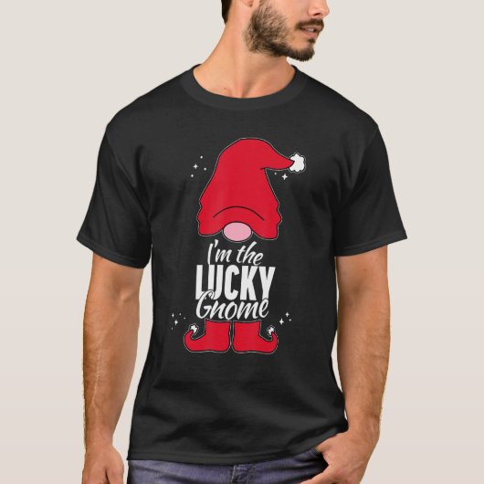 Lucky Gnome Matching Family Group Christmas Party  T-shirt (Voorkant)