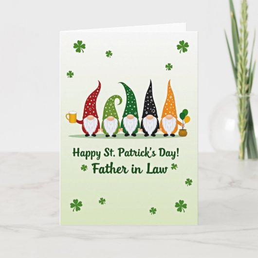 Lucky Gnomes For Father In Law Card Kaart (Voorkant)
