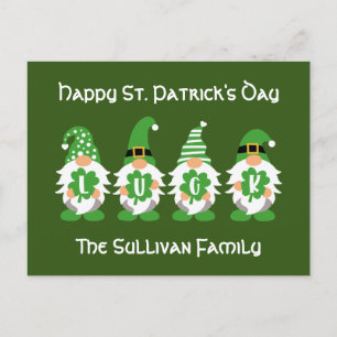 Lucky Gnomes Leprechaun Name St Patricks Day Briefkaart