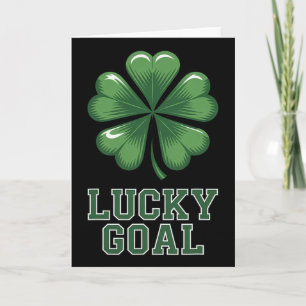 Lucky Goal St Patricks Day Voetbal Shamrock Clover Kaart