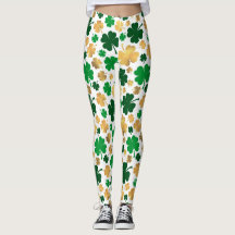Lucky Gold Foil Vier Leaf Clover Shamrock Pattern