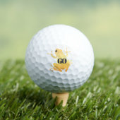 Lucky Gold Frog Illustration "GO" Custom Golfballen (Insitu Shirt)