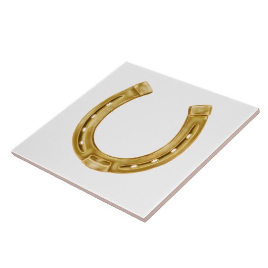 Lucky gold hoefijzer tegeltje (Zijkant)