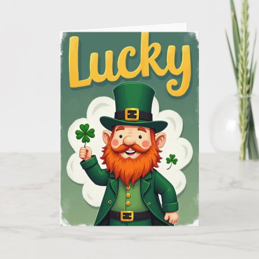 Lucky Gold Leprechaun Card Kaart (Voorkant)