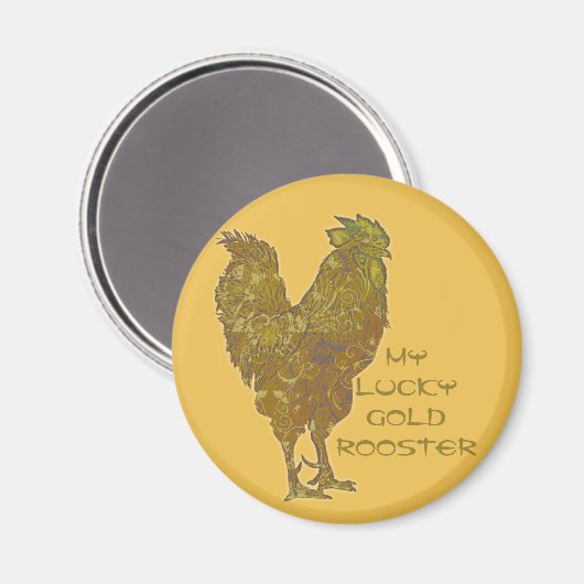 Lucky Gold Rooster | magneet (Voorkant / Achterkant)