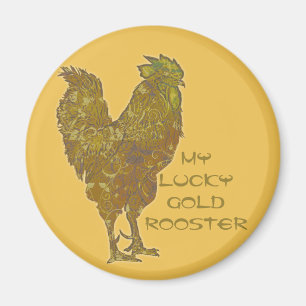 Lucky Gold Rooster   magneet
