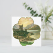  Lucky Gold Shamrock met een Iers Castle (Staand voorkant)