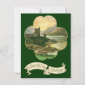 Lucky Gold Shamrock met een Iers Castle (Voorkant)