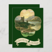 Lucky Gold Shamrock met een Iers Castle (Voorkant / Achterkant)