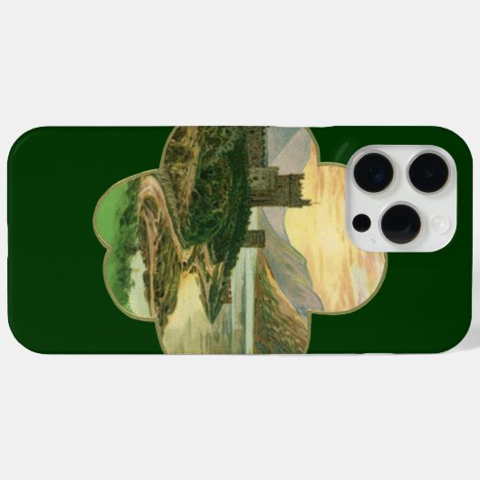  Lucky Gold Shamrock met een Iers Castle Case-Mate iPhone Case (Achterkant (horizontaal))
