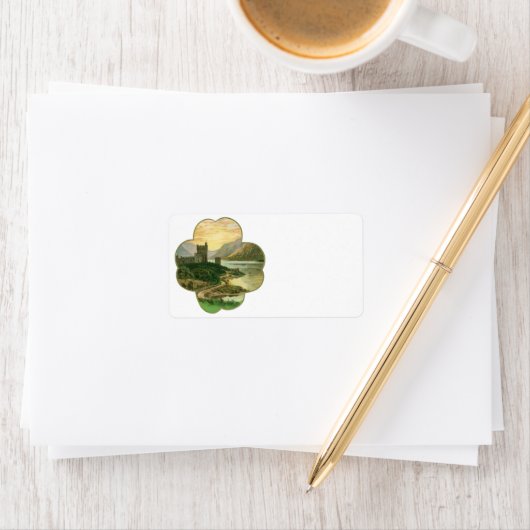  Lucky Gold Shamrock met een Iers Castle Etiket (Insitu)